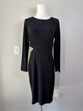Velvet By Graham & Spencer Black Side Cut Out Midi Dress